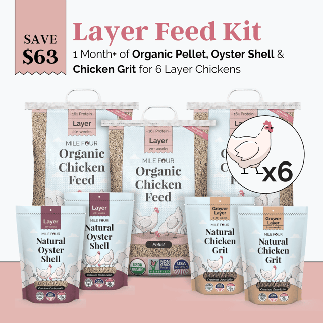 Layer Feed Kit | 1 Month of Organic Feed, Grit & Oyster Shell for 6 Layers