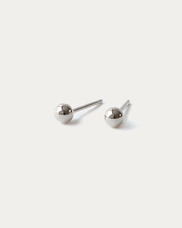Ball Stud Earrings - Silver