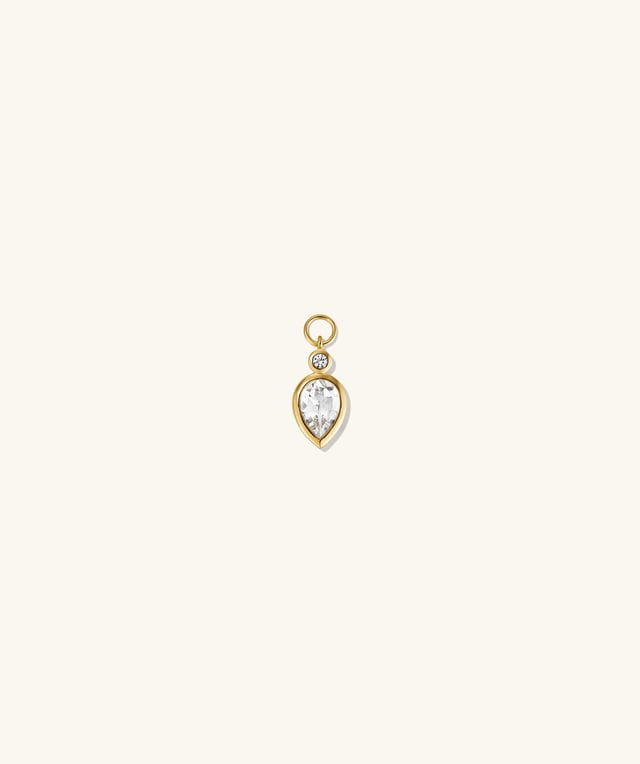 Pear Cut Gemstone Hoop Charm