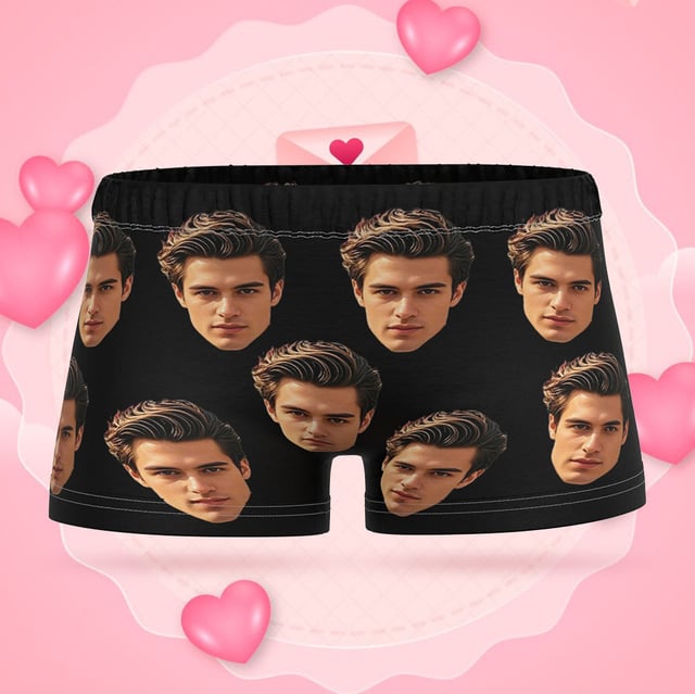 Custom Big Face Women's Boy Short Personalized Boyfriend Face Underwear Gifts For Her