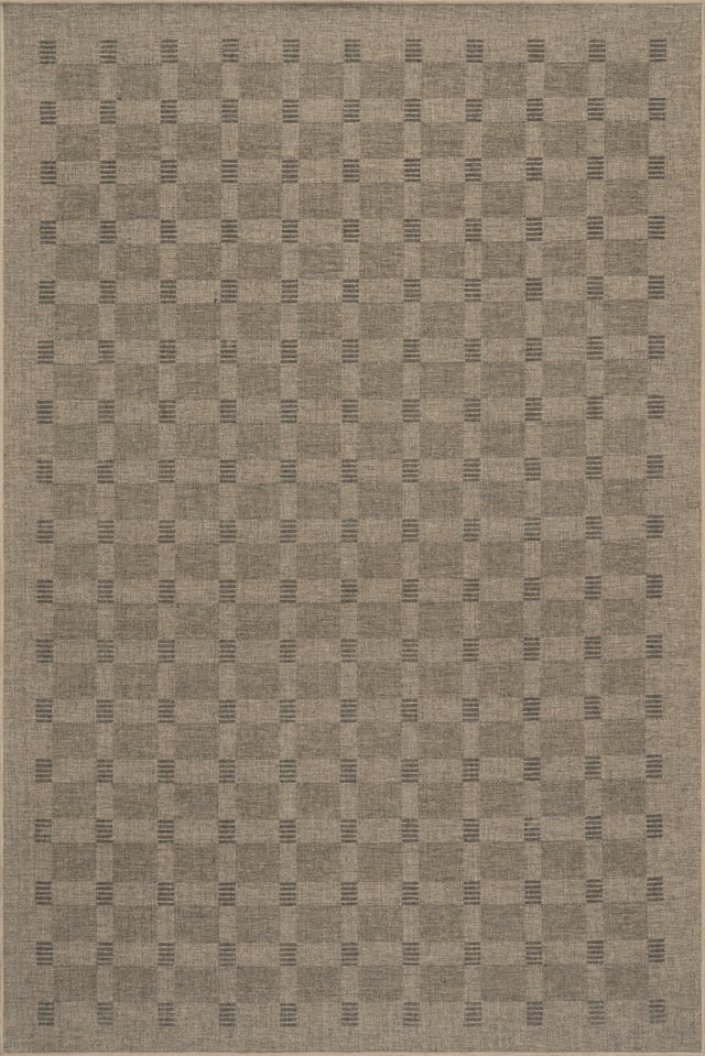 Walker Modern Checkered Washable Rug | Brown