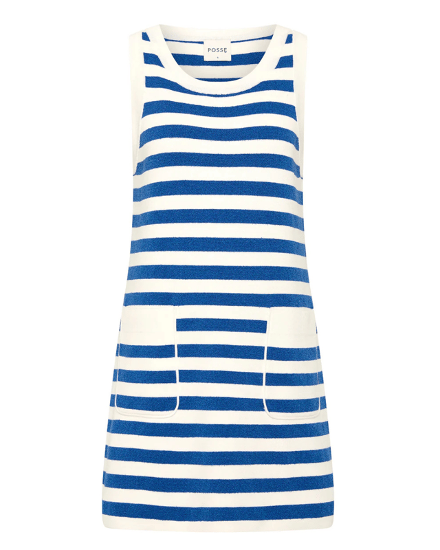 Ari Mini Dress in Blue Stripe