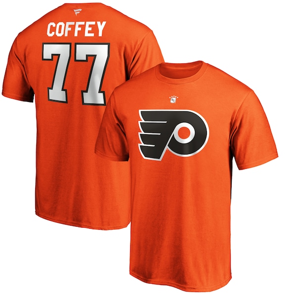 Men's Philadelphia Flyers Paul Coffey Fanatics Orange Authentic Stack Retired Player Name & Number T-Shirt
