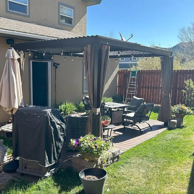 Aluminum Louvered Pergola - Brown