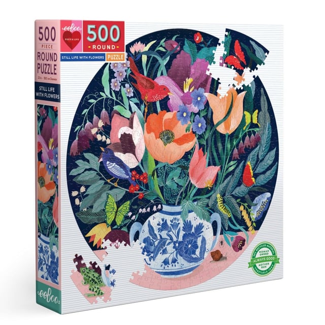 Still Life with Flowers 500 Piece Round Puzzle