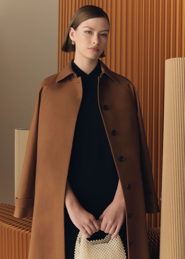 Lytham Wrap Coat with wool