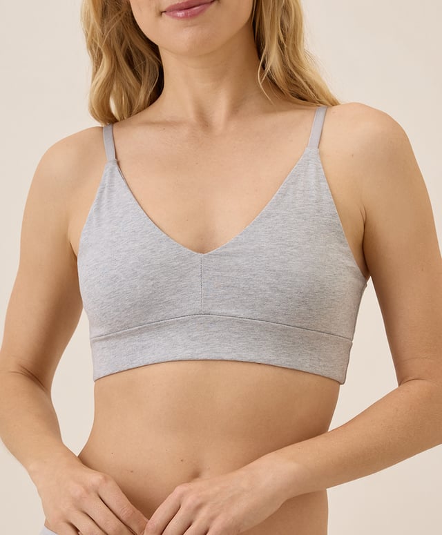 PACT Women's Light Heather Grey Everyday Classic T-Shirt Bra S