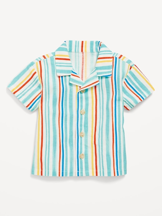 Printed Short-Sleeve Linen-Blend Shirt for Baby