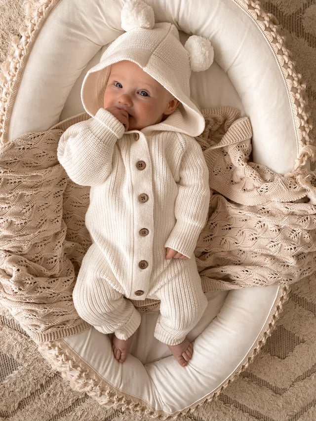 Little B's Classic Hoodie Jumpsuit - Milk