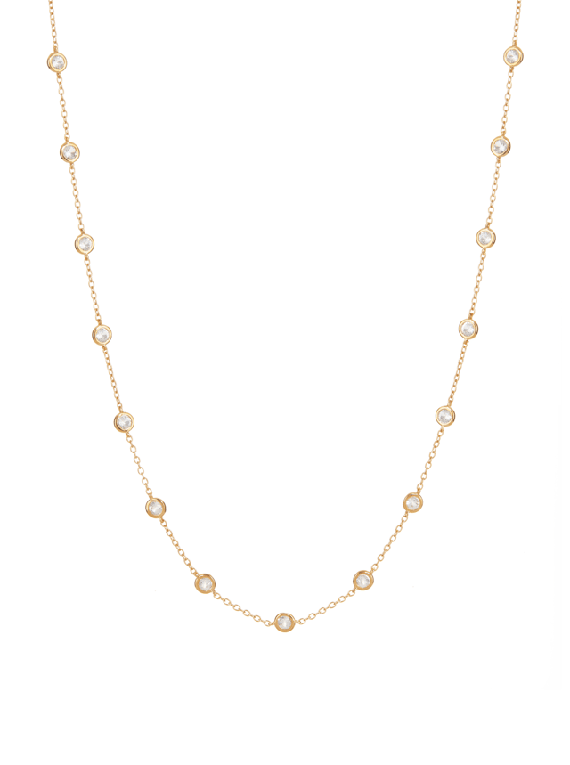 CLEMENCE, 1.50 CARAT 15 STONE STRAND NECKLACE, GOLD