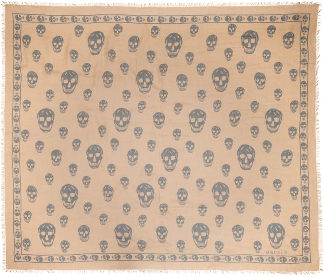 Beige & Gray CA Skull Scarf