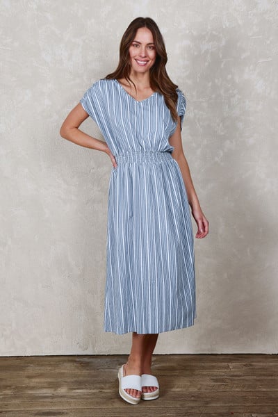 The Cotton Shirred Waist Dress--BIRDK-2179