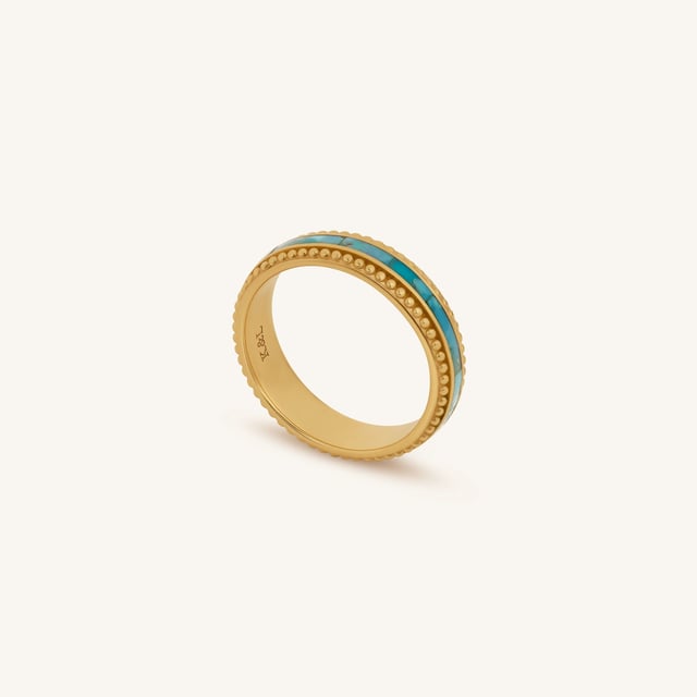 Brilliant Elegance Turquoise Gold Ring