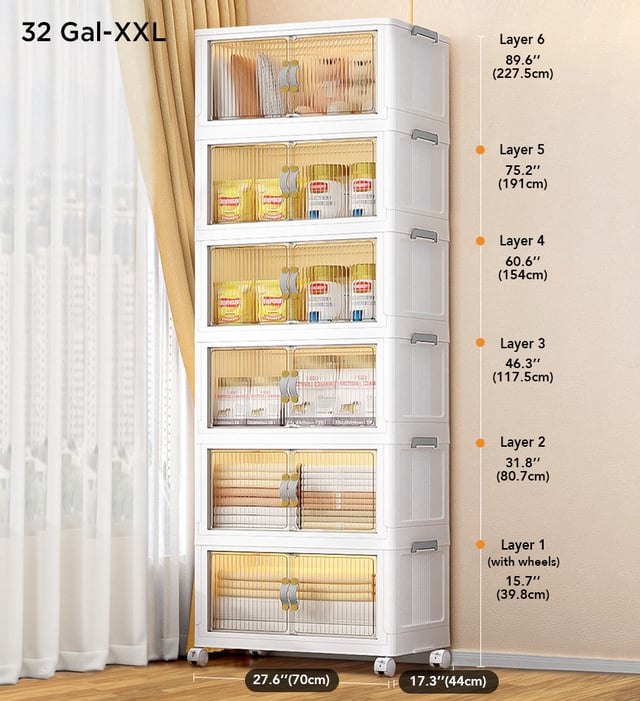 Joybos® Stackable Storage Bins with Lids and Doors