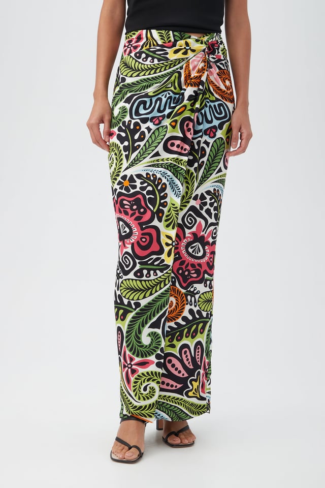 Alodia Tie-Front Maxi Skirt - Cheeky Tiki
