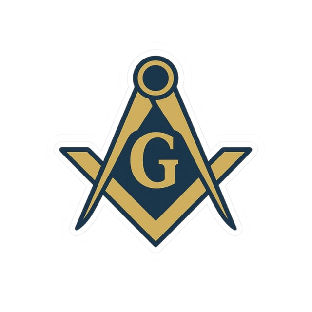 Master Mason Blue Lodge Sticker Decal - Kiss-Cut Square & Compass G