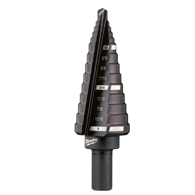 Milwaukee #8 Step Drill Bit 1/2 in. - 1 in. x 1/16 in.
