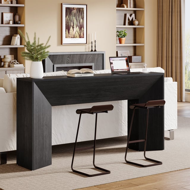 63" Console Table, Wooden Sofa Table Hallway Foyer Table