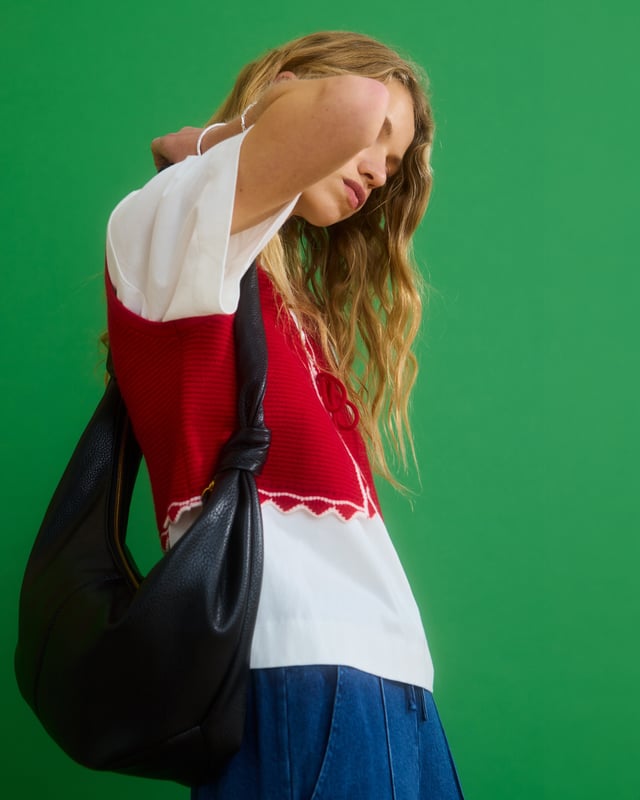 Callie Black Slouch Sling Bag