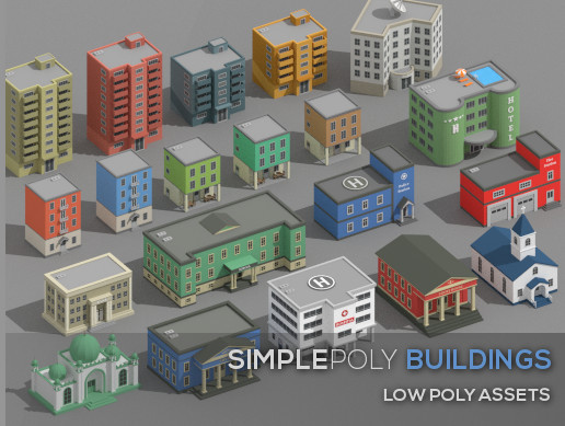 SimplePoly Buildings - Low Poly Assets
