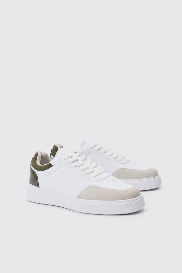 Chunky Sole Sneakers In White | boohooMAN USA