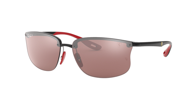 RAY-BAN RB4322M Scuderia Ferrari Collection Black - Men Sunglasses, Silver Lens
