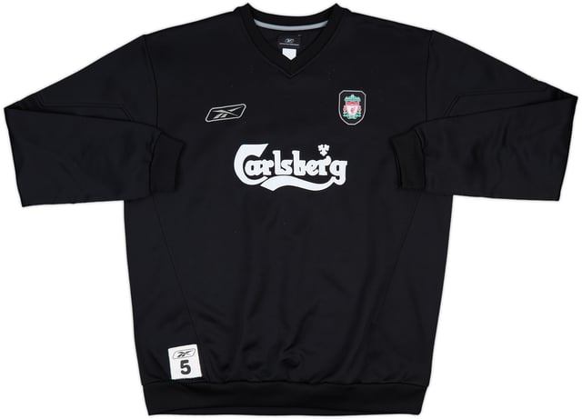 2003-04 Liverpool Reebok Player Issue Sweat Top #5 (Baros) - 8/10 - (XL)