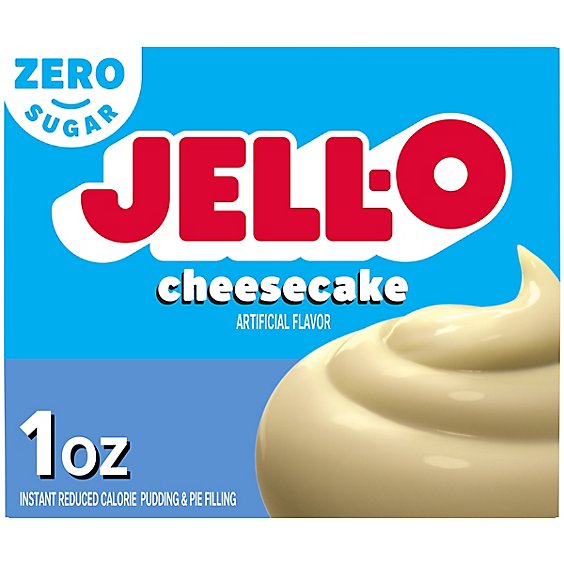 Jell-O Cheesecake Artificially Flavored Zero Sugar Instant Reduced Calorie Pudding & Pie Filling Mix - 1 Oz.