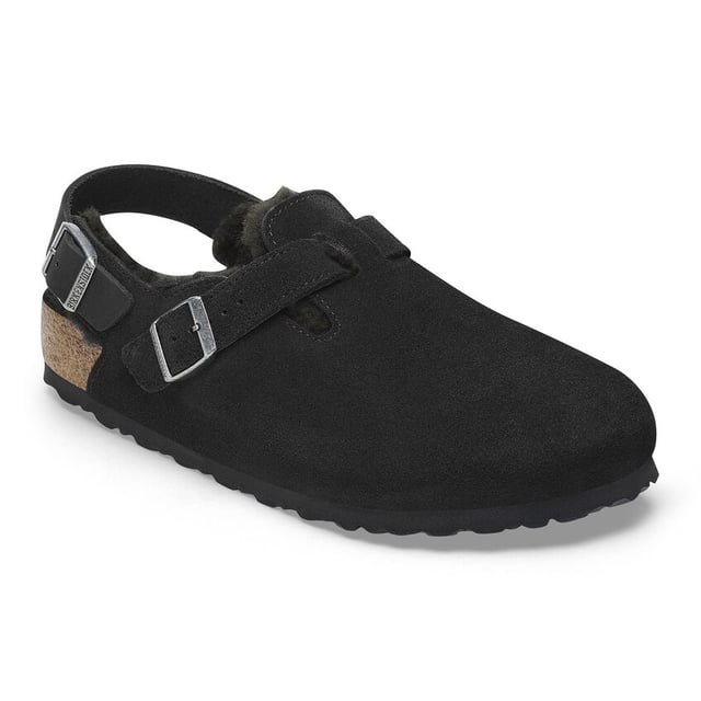 Tokio Shearling Suede Leather-Shearling Black