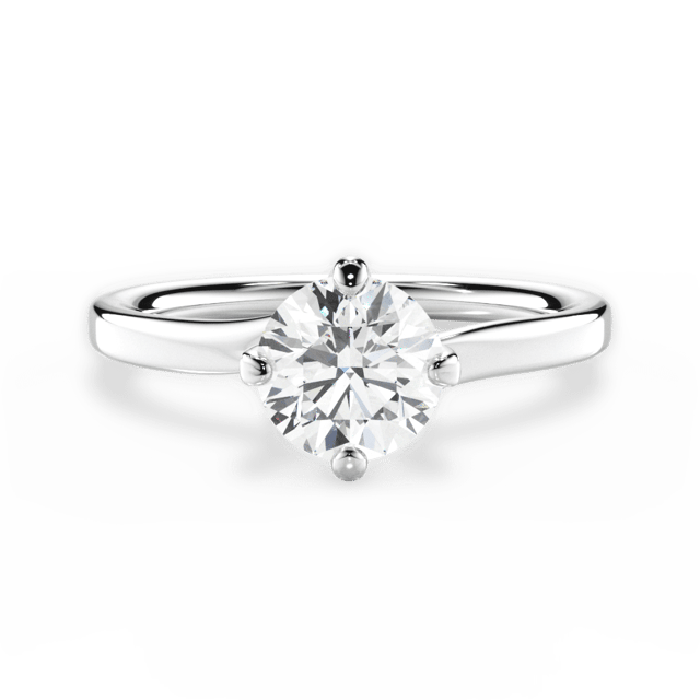 The Evelyn Round Cut Platinum Solitaire Kite Set Swirl Engagement Ring