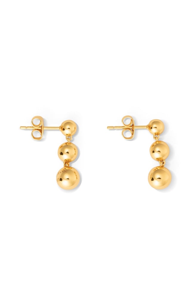 Sphere Drop Earrings 18K Gold