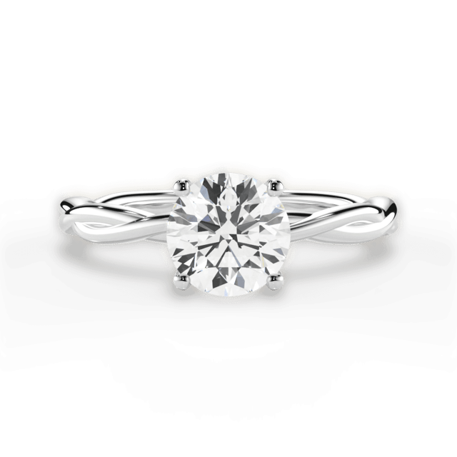 Anais Solitaire 14kt White Gold Round Cut Engagement Ring