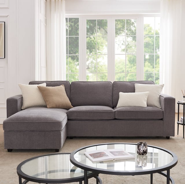 Soho Left Hand Storage Chaise Sofa - Grey