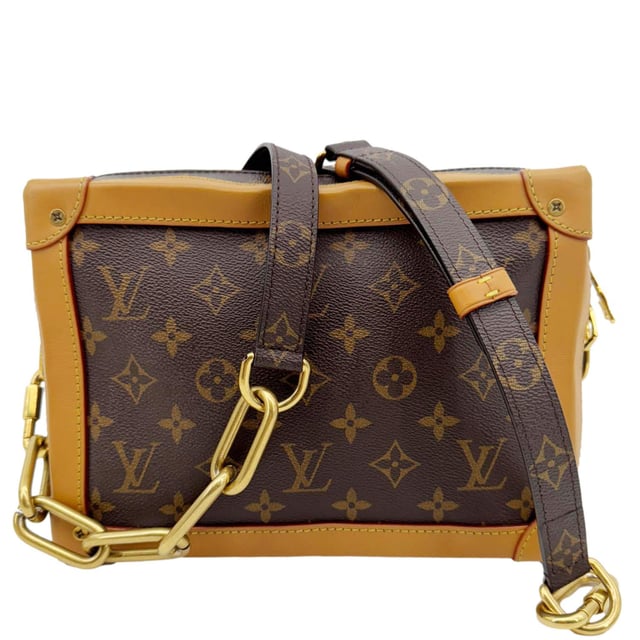 LOUIS VUITTON Soft Trunk Monogram Canvas Shoulder Bag Brown