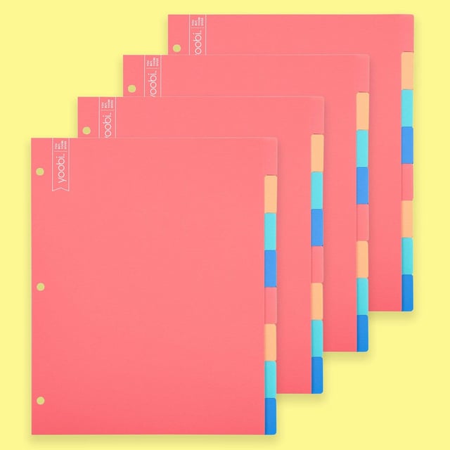8 Tab Dividers, 4 Pack - Multicolor