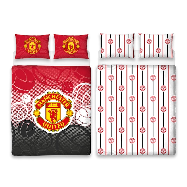 Manchester United Crest Panel Poly Cotton Duvet - Double