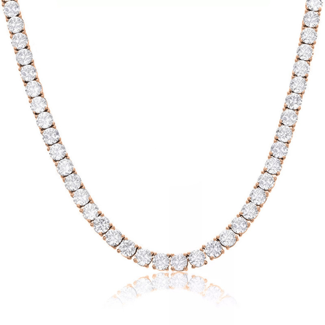 Priscilla 18k White Gold Plated Tennis Necklace with Simulated Diamond Crystals
