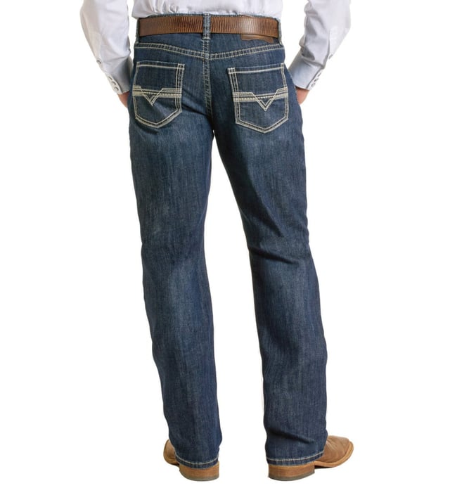 Relaxed Fit Two Tone Stackable Bootcut Jeans
