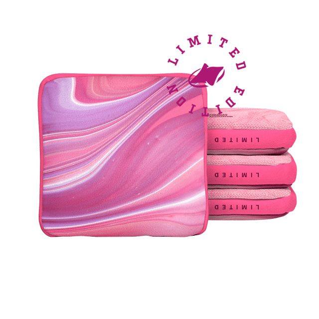 Abstract Swirl Pink Limited Edition Synergy Edge Cornhole Bags | 10.24 Drop
