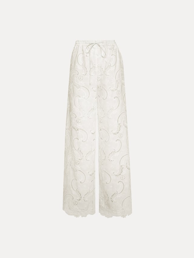 Scroll Guipure Wide Leg Pant