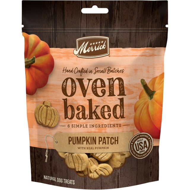 Merrick Oven Baked Pumpkin Patch with Real Pumpkin Dog Treats, 312-g bag