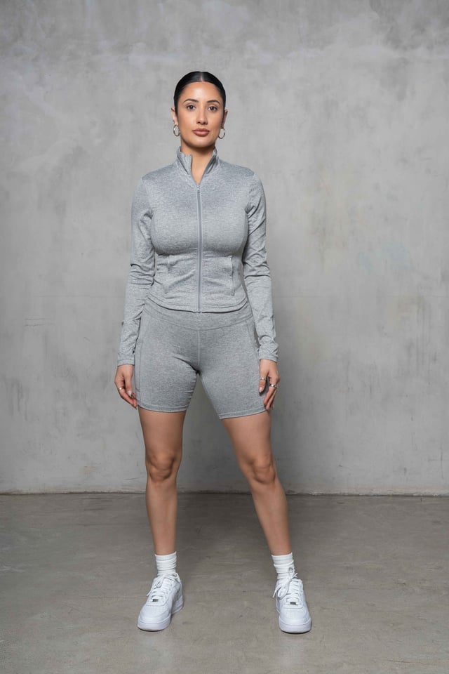 Bella Mock Neck Zip-Up Jacket