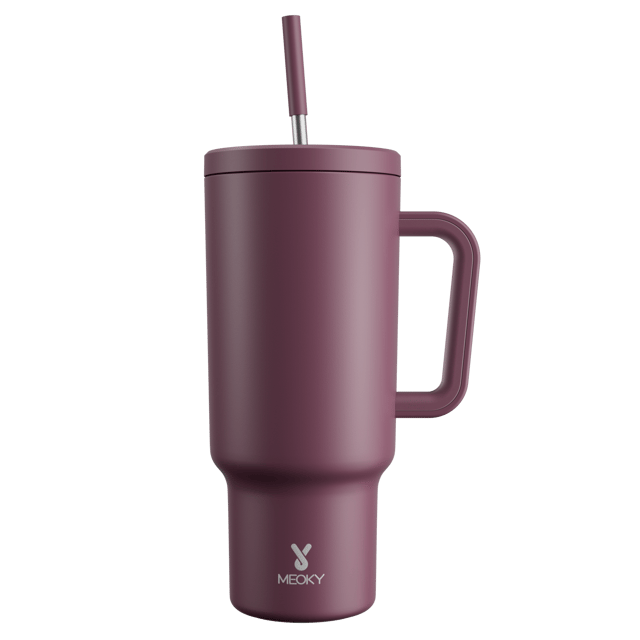 40oz Tumbler With Straw Monochrome Collection-Burgundy