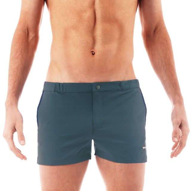 Parke & Ronen Dusk Blue 2" Angeleno Solid Stretch Swim Trunk