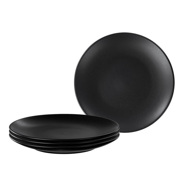 Black Stoneware Salad Plates - Set of 4
