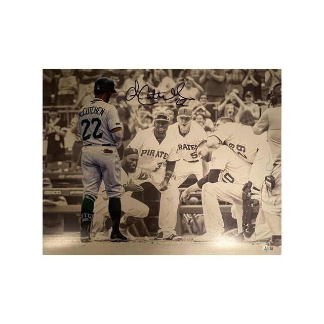 Andrew McCutchen Signed in Front of Team Spotlight 16x20 Photo
