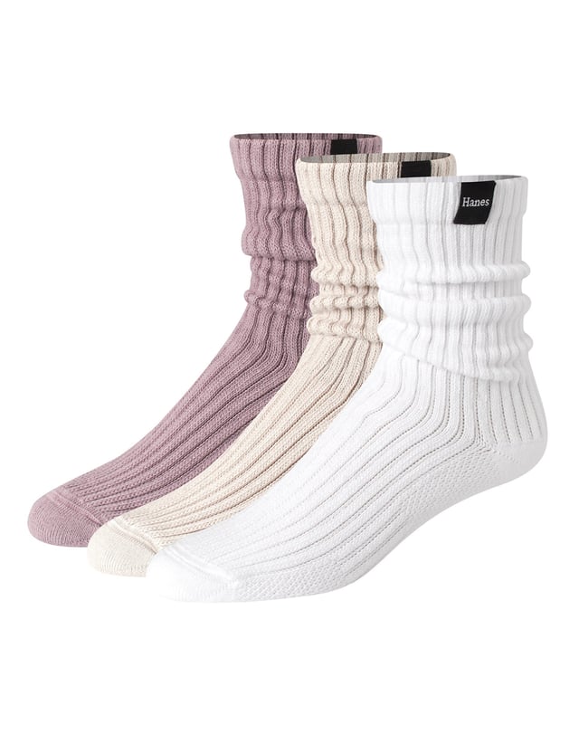 Hanes Originals Men’s SuperSoft Slouch Crew Socks, 3-Pairs
