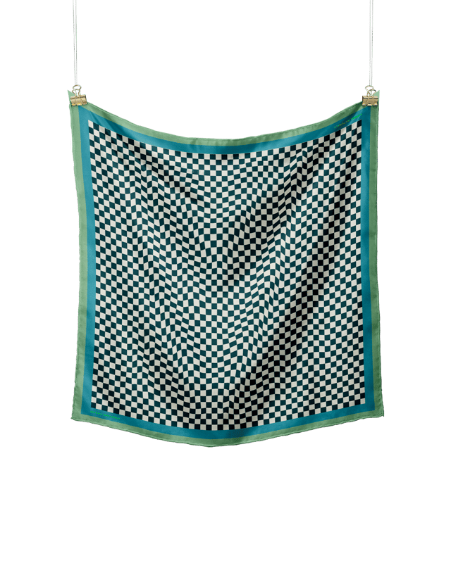 Check Silk Scarf