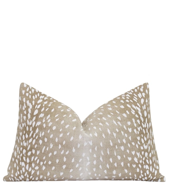 Fawn Beige Antelope Print Pillow