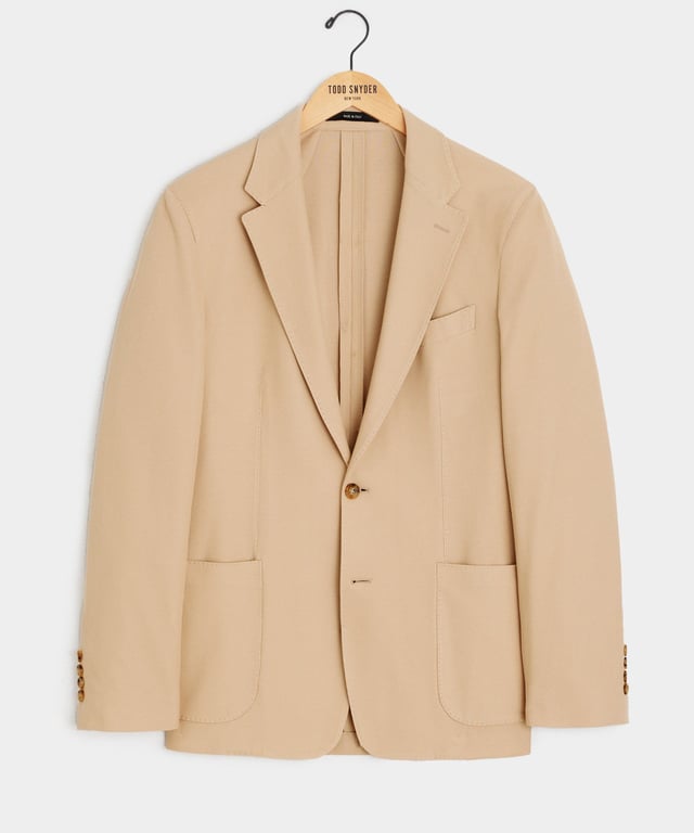 Italian Knit Sport Coat in Light Khaki